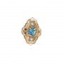 14 Karat Gold Slide with Blue Topaz center and Pearl accents