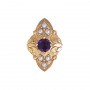 14 Karat Gold Slide with Amethyst center and Pearl accents