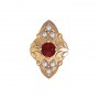 14 Karat Gold Slide with Garnet center and Pearl accents