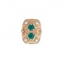 14 Karat Gold Slide with Emerald center and Pearl accents