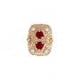 14 Karat Gold Slide with Garnet center and Pearl accents