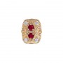 14 Karat Gold Slide with Ruby center and Diamond accents