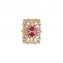 14 Karat Gold Slide with Ruby center and Diamond accents