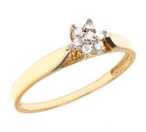 14K Yellow Gold Diamond Cluster Ring