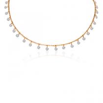 14K Rose Gold Dashing Diamonds 24 Diamond 1.20 Ct 18 inch Necklace