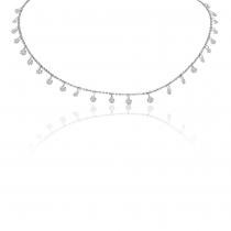 14K White Gold Dashing Diamonds 24 Diamond 1.20 Ct 18 inch Necklace