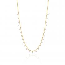 14K Yellow Gold Dashing Diamonds 24 Diamond 1.20 Ct 16 inch Necklace