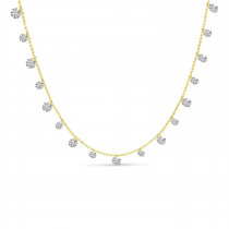 14K Yellow Gold Dashing Diamonds Half Cleopatra 1.99 Ct Necklace