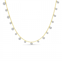 14K Yellow Gold Dashing Diamonds Half Cleopatra 1.99 Ct 18 inch Necklace