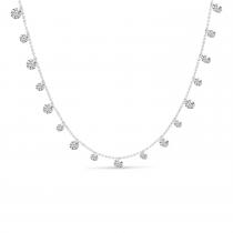 14K White Gold Dashing Diamonds Half Cleopatra 1.99 Ct 18 inch Necklace