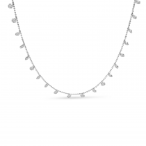 14K White Gold 22 Diamond Cleopatra Dashing Diamond 18 inch necklace 1.76ct