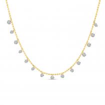 14K Yellow Gold Dashing Diamonds 15 Diamond 0.75 ct 18 inch Necklace