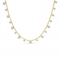 14K Yellow Gold Dashing Diamonds Half Cleopatra 1.99 Ct 18 inch Necklace