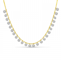 14K Yellow Gold Dashing Diamonds Half Cleopatra Necklace