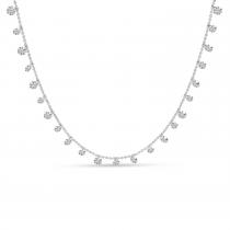 14K White Gold Dashing Diamonds 23 Diamond 1.51 Ct 18 inch Necklace