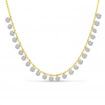 14K Yellow Gold Dashing Diamonds 24 Diamond 1.92 Ct 17 inch Necklace