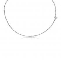 14K White Gold .25 ct Side Pierced Diamond 18 inch Dashing Diamond Necklace