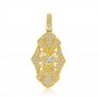14K Yellow Gold Art Deco Diamond Fashion Pendant