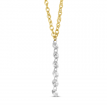14K Yellow Gold Dashing Diamond Cable Chain Necklace