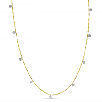 14K Yellow Gold Diamond By the Yard .90 Ct Dashing Diamond 18 inch Necklace