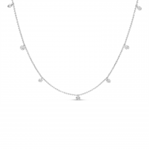 14K White Gold Diamond By the Yard .90 Ct Dashing Diamond 18 inch Necklace