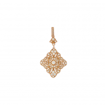 14K Rose Gold Art Deco Diamond Pendant