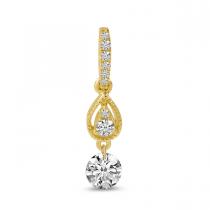 14K Yellow Gold Dashing Diamond Pierced Diamond Teardrop Pendant