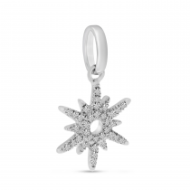 14K White Gold Diamond Star Pendant