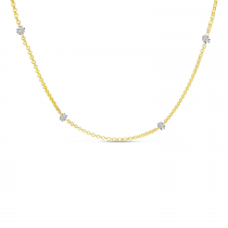 14K Yellow Gold Double-Drilled Diamond By The Yard Necklace