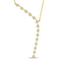 14K Yellow Gold Asymmetrical Diamond Necklace