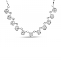 14K White Gold 11 Diamond Necklace