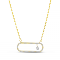 14K Yellow Gold Dashing Diamond In Paperclip Necklace