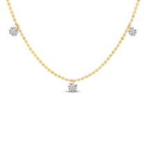 14K Yellow Gold Diamond By the Yard .24 Ct Dashing Diamond 18 inch Necklace