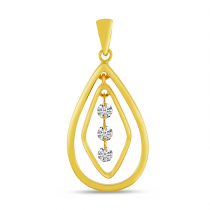 14K Yellow Gold Dashing Diamond Chandelier Pendant