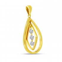 14K Yellow Gold Dashing Diamond Chandelier Pendant