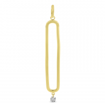 14K Yellow Gold Dashing Diamonds Elongated Pendant