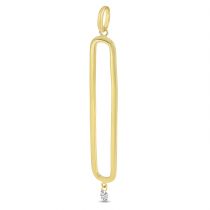 14K Yellow Gold Dashing Diamonds Elongated Pendant