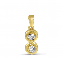 14K Yellow Gold Diamond Infinity Pendant