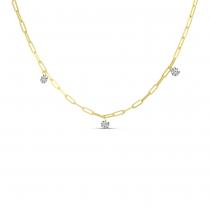 14K Yellow Gold Dashing Diamonds Link Necklace