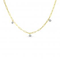 14K Yellow Gold Dashing Diamonds Link Necklace