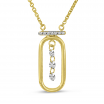 14K Yellow Gold Dashing Diamond Wire Paperclip Necklace