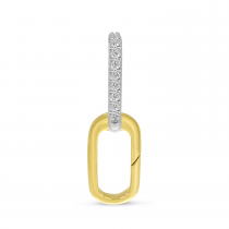 14K Yellow Gold Two-Tone Diamond Push Lock Pendant