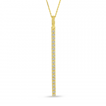 14K Yellow Gold Large Diamond Bar Pendant