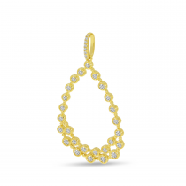14K Yellow Gold Teardrop Diamond Pendant