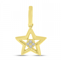 14K Yellow Gold Small Diamond Star Pendant