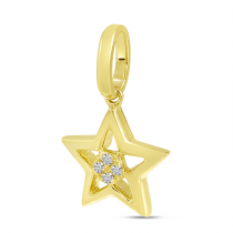 14K Yellow Gold Small Diamond Star Pendant