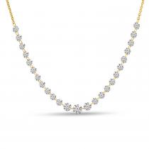 14K White Gold Dashing Diamond Graduated Necklace