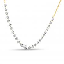 14K White Gold Dashing Diamond Graduated Necklace