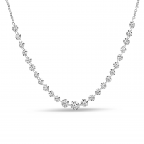 14K White Gold Dashing Diamond Graduated Necklace