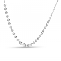 14K White Gold Dashing Diamond Graduated Necklace